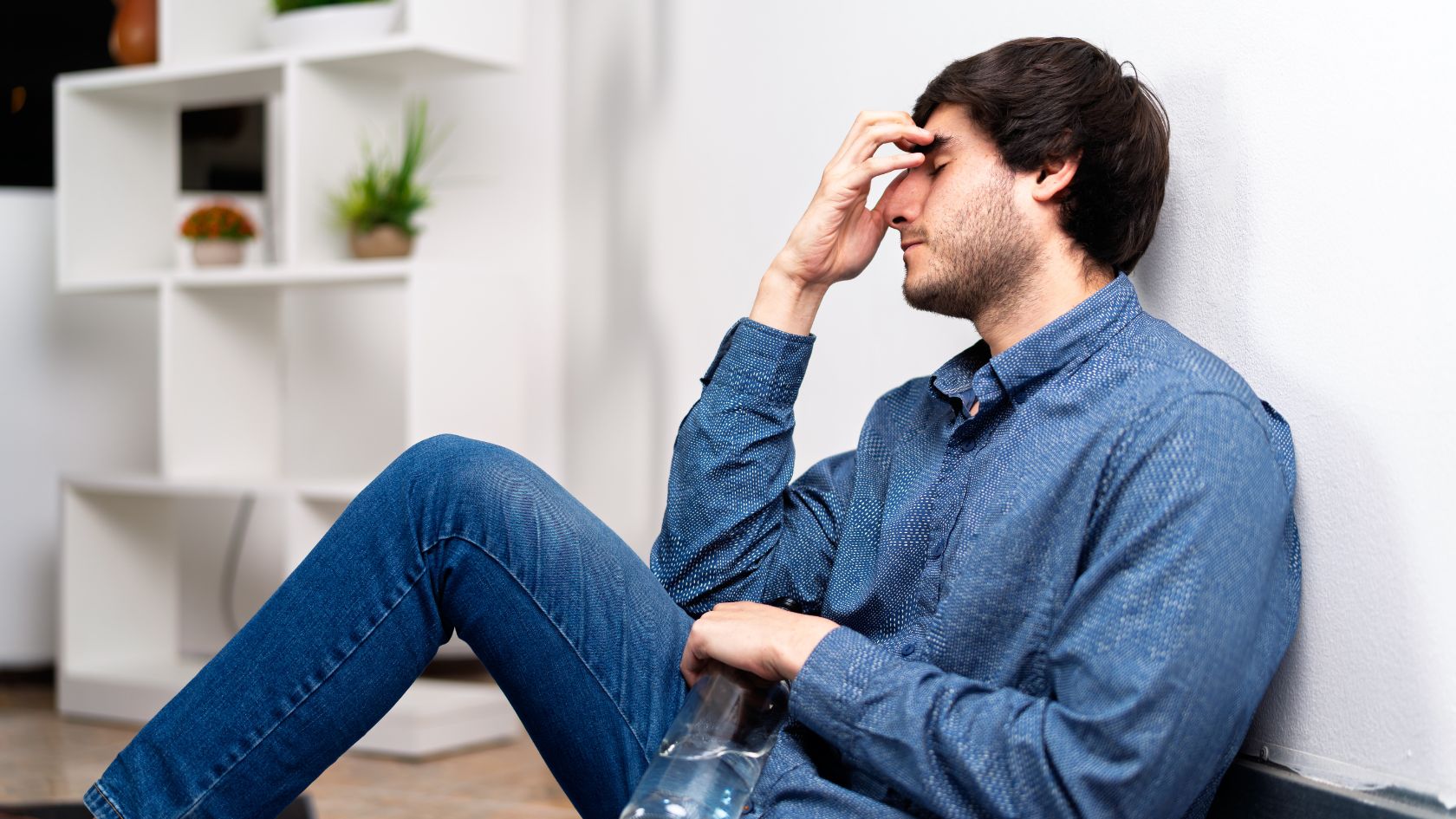 man struggling with addiction